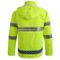 Reflective safety jacket with hood